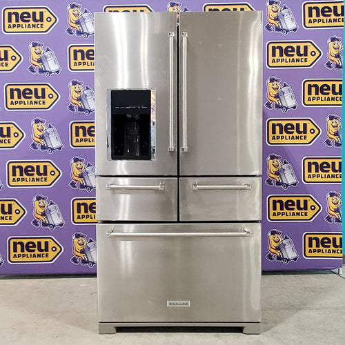 Stainless Steel KitchenAid 25.8 cu. ft. 5 Door Refrigerator with External Ice and Water Dispenser - Open Box