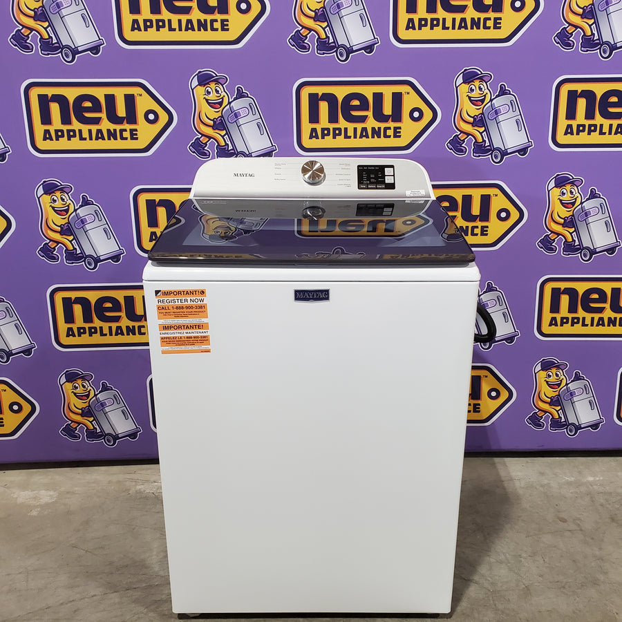 Maytag Top Load 4.8 cu ft Washer with Deep Fill and Slow-Close Glass Lid MVW6200KW - Scratch & Dent (Minor) and Maytag 7.0 cu. ft Top Load Gas Dryer with Moisture Sensing 16226 - MGD6200KW - Scratch and Dent (Minor)