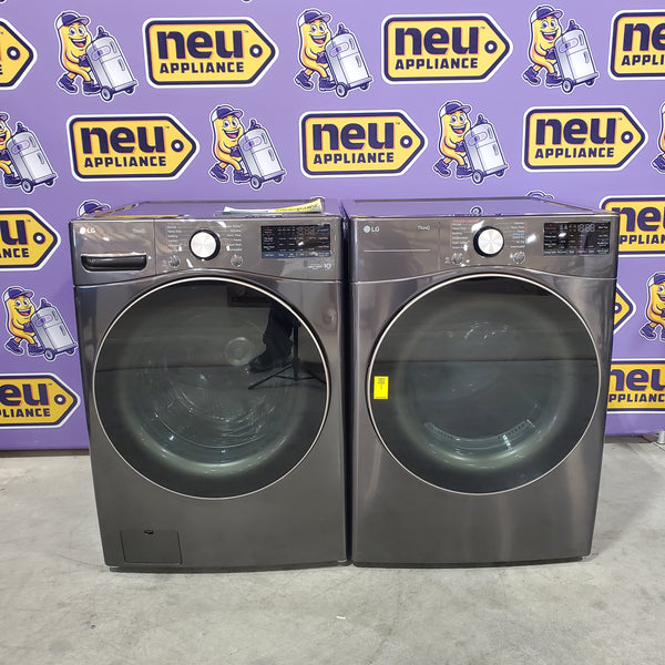 LG Front Load 4.5 Cu. Ft. Washer with TurboWash 360 Technology WM4000HBA - Scratch & Dent (Minor) and LG Smart Wi-Fi Enabled Front Load Electric 7.4 Cu. Ft. Dryer with TurboSteam 16094 - DLEX4000B - Scratch & Dent (Minor)