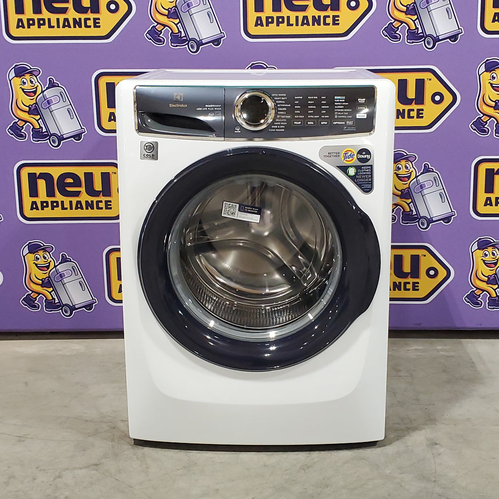 Pictures of Electrolux 4.5 Cu. Ft. Front Load Perfect Steam™ Washer with LuxCare® Plus Wash and SmartBoost® ELFW7626BW - Scratch & Dent (Minor) Electrolux 8.0 Cu. Ft. 500 Series Electric Dryer ELFE7537AW - Scratch & Dent (Minor) - Neu Appliance Outlet - Discount Appliance Outlet in Austin, Tx