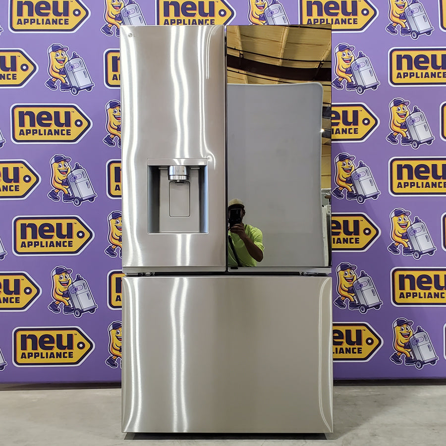 LG 26 cu. ft. Counter-Depth French Door Refrigerator in Stainless Steel  with Mirror InstaView™ LRYKC2606S - Open Box
