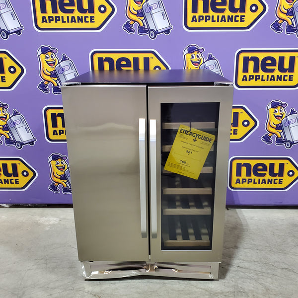Velivi 24 in.Dual Zone 20-Wine Bottles and 88-Can Built-In and Freestanding with French Door Beverage Cooler in Stainless Steel 251315SD1077 - KMYL 120-2 - Scratch & Dent (Moderate)