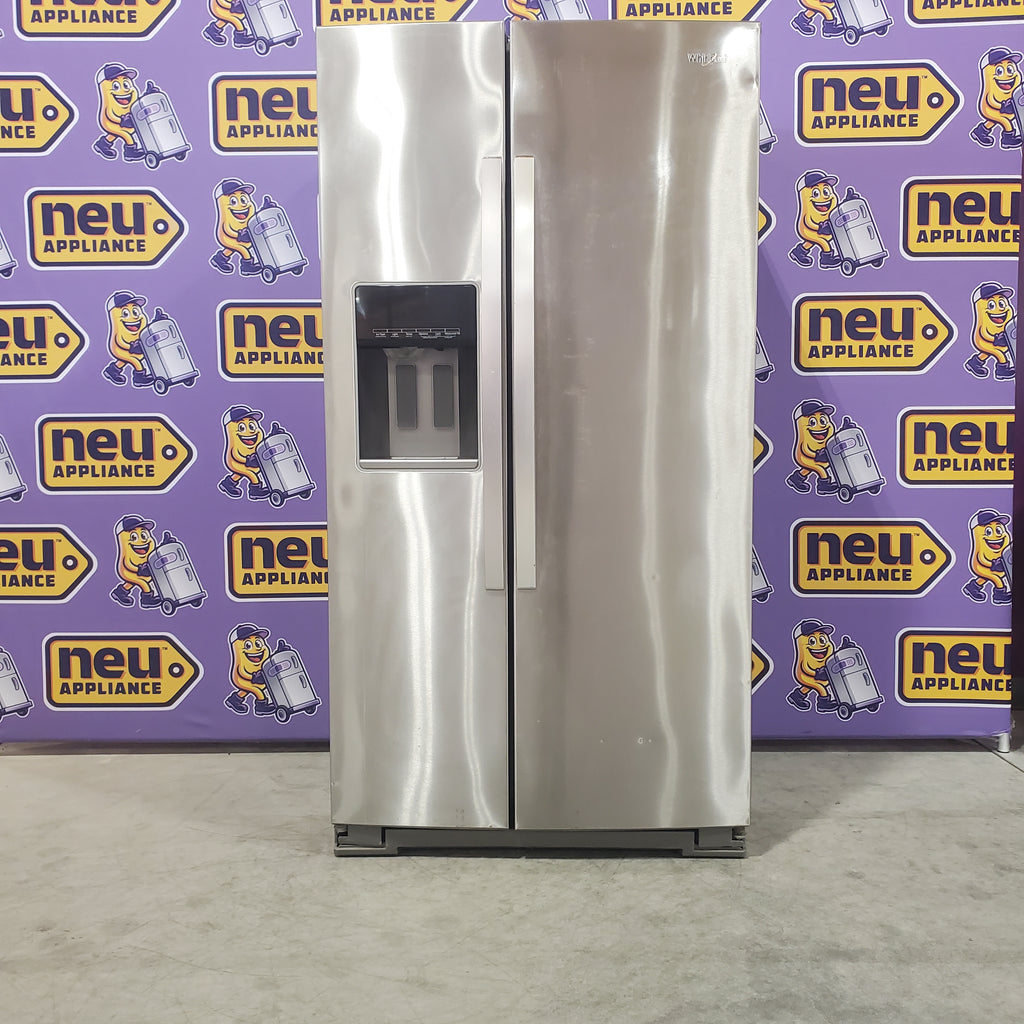 Pictures of Whirlpool Counter Depth 20.6 cu. ft. Side by Side Refrigerator in Fingerprint-Resistant Stainless Steel with In Door Ice and Water Dispenser - 1CR375 - WRS571CIHZ - Certified Refurbished - Neu Appliance Outlet - Discount Appliance Outlet in Austin, Tx