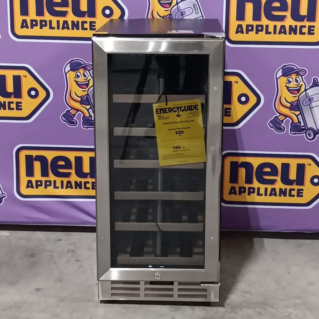 Pictures of SIMZLIFE 15 in. Single Zone 28-Bottle Built-in/ Freestanding Wine Cooler in Black, Adjustable Shelves, Temperature Memory 25135SD589 - WC-03 - Scratch & Dent (Minor) - Neu Appliance Outlet - Discount Appliance Outlet in Austin, Tx