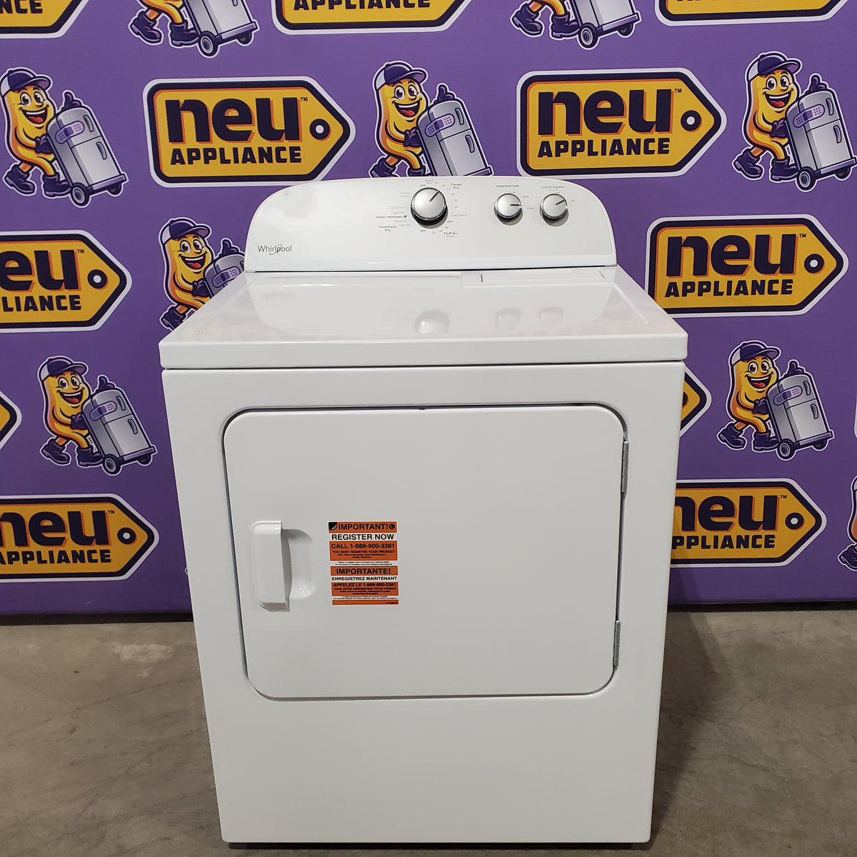 Whirlpool White Electric Extra Large 7.0 Cu. Ft. Dryer with Wrinkle Shield 22231SD292 - WED4815EW - Scratch & Dent (Minor)