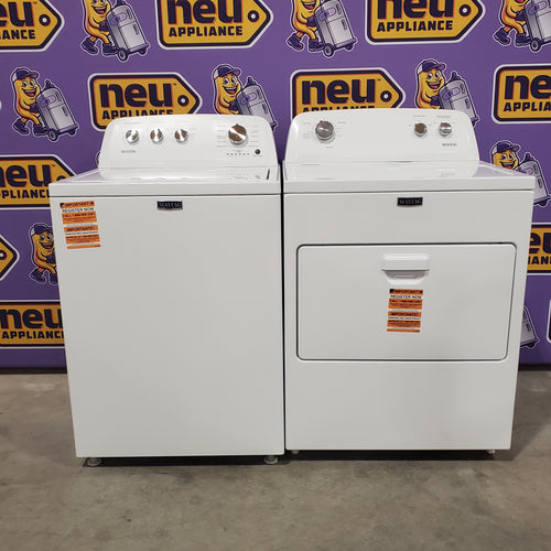 Pictures of Maytag Top Load 3.8 cu. ft. Washer with Deep Fill and Quick Wash Cycle MVW4005SW - Open Box and Maytag Top Load Electric Wrinkle Prevent 7.0 cu. ft. Dryer with Auto Dry 16128 - MED4005SW - Open Box - Neu Appliance Outlet - Discount Appliance Outlet in Austin, Tx