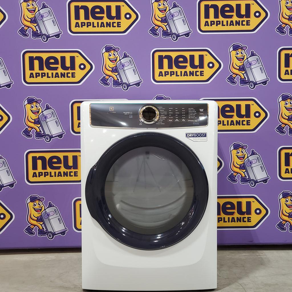Pictures of Electrolux 8.0 Cu. Ft. Front Load Perfect Steam™ Electric Dryer with Balanced Dry™ and Instant Refresh ELFE7626BW - Scratch & Dent (Minor) - Neu Appliance Outlet - Discount Appliance Outlet in Austin, Tx