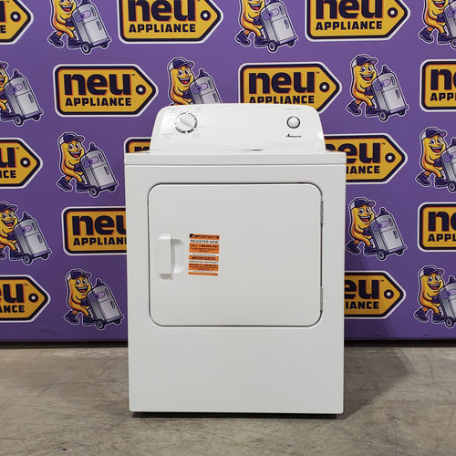 Amana 6.5 Cu. Ft. Electric Dryer with Wrinkle Shield Option and Automatic Dryness Control in White 3SD637 - NED4655EW - Scratch and Dent (Minor)