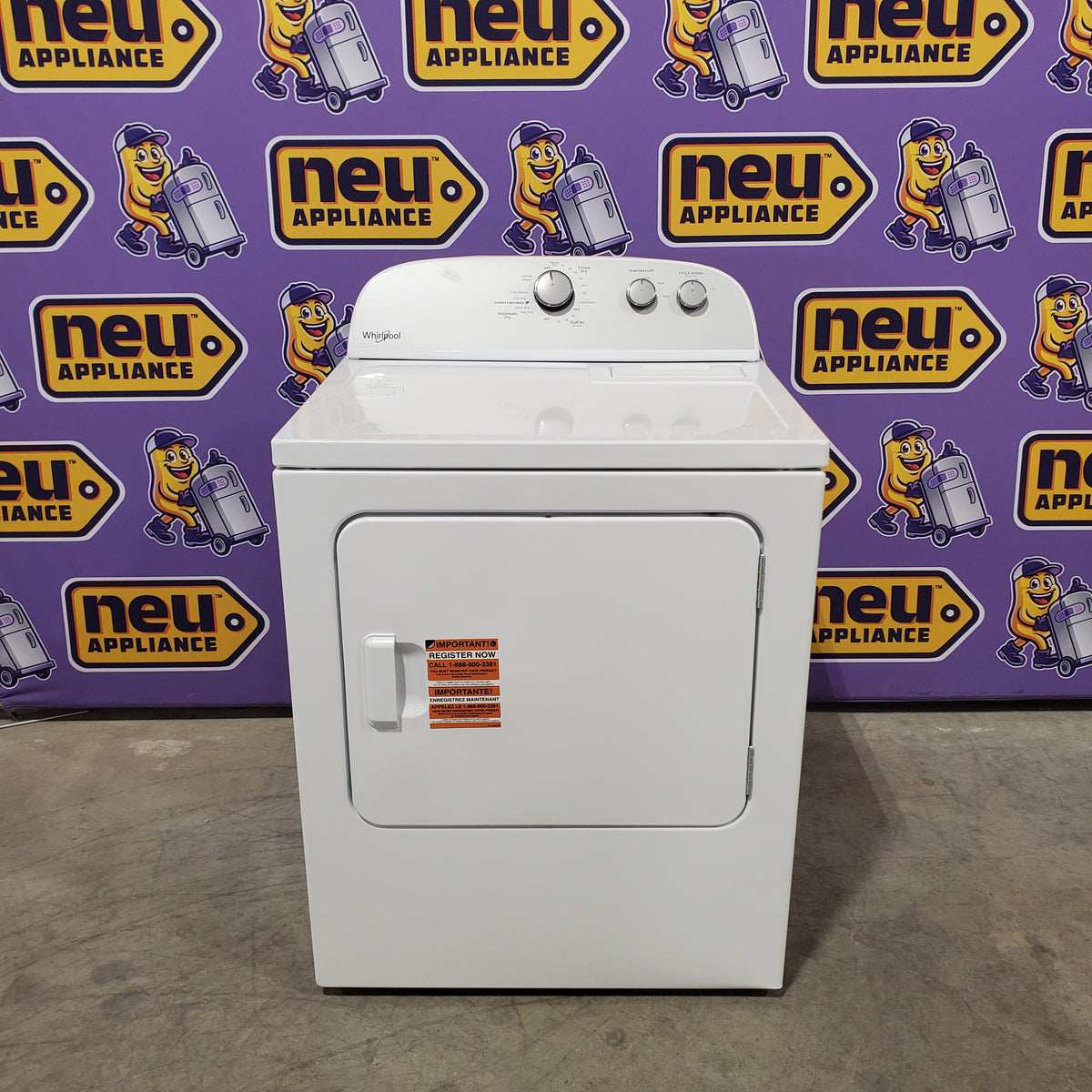 Whirlpool White Electric Extra Large 7.0 Cu. Ft. Dryer with Wrinkle Shield  22137SD370 - WED4815EW - Scratch & Dent (Moderate)