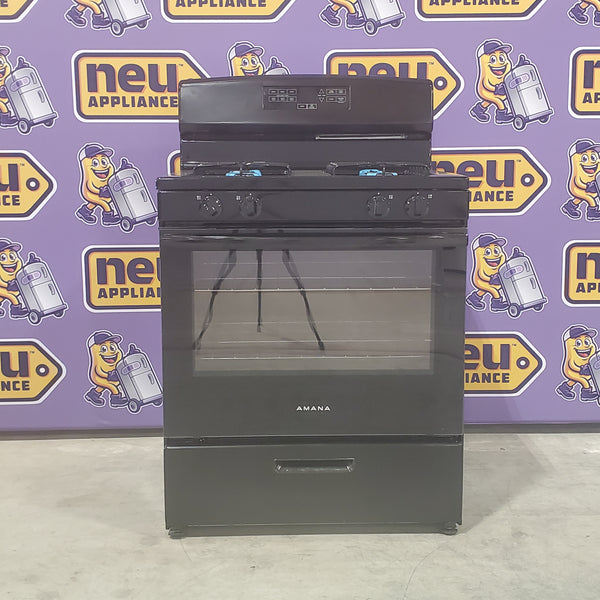 Amana Gas 30 Inch Range with Bake Assist Temps and Extra Large Oven Window AGR6303MMB - Scratch and Dent (Minor)
