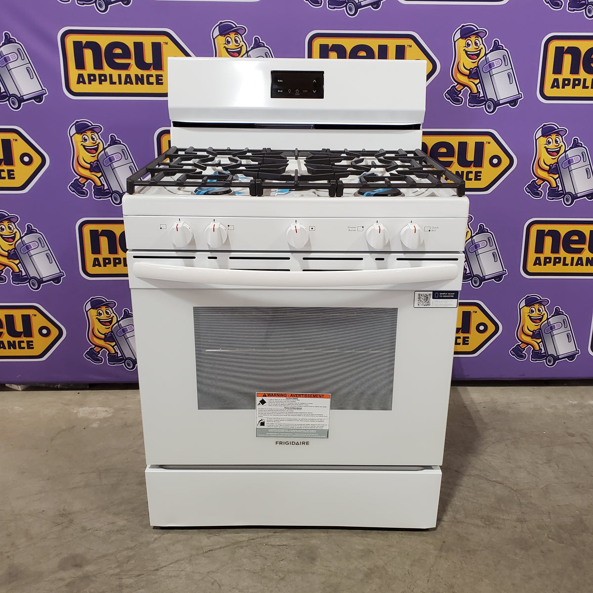 Frigidaire 5 Burner Gas Range with Even Baking Technology in White 20531SD496 - FCRG3052BW - Scratch & Dent (Minor)