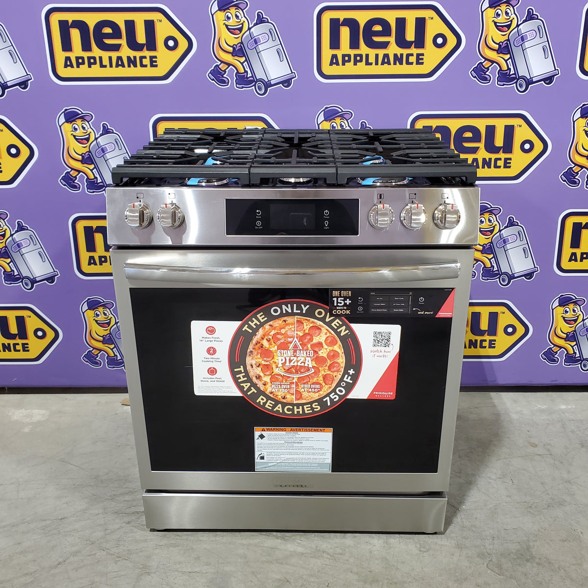 Frigidaire Gallery Stone-Baked Pizza 5 Burners 6-cu ft Air Fry Convection Oven Slide-In Natural Gas Range in Smudge-Proof Stainless Steel 20531SD500 - GCFG3070BF - Scratch & Dent (Minor)