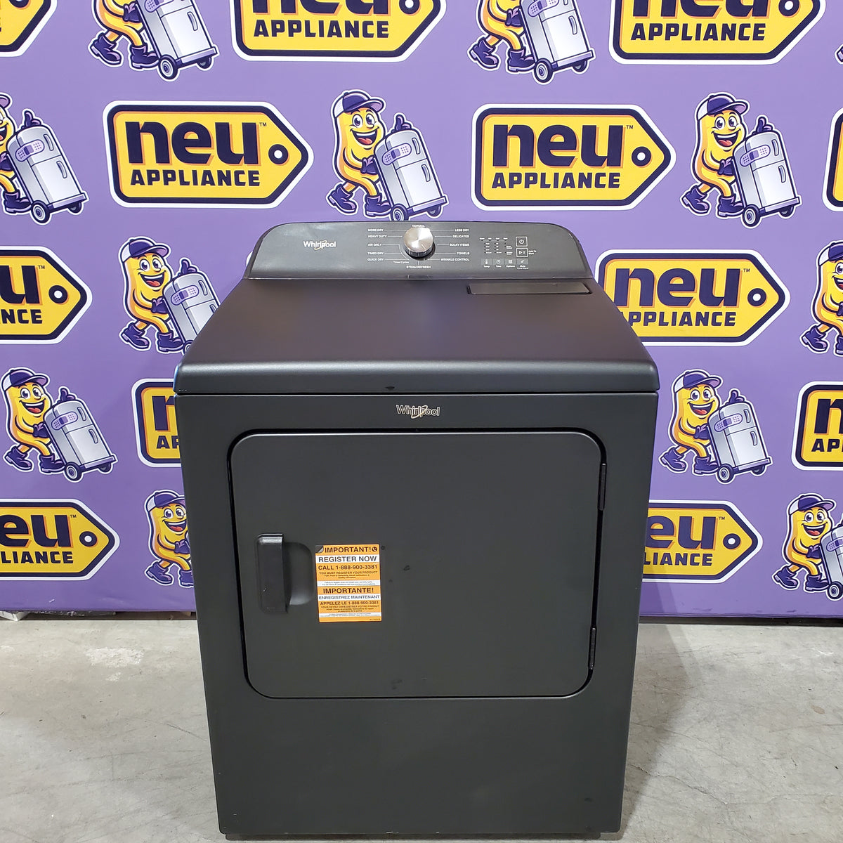 Whirlpool Volcano Black Electric 7.0 Cu. Ft. Dryer with Steam Refresh Cycle and Moisture Sensor WED6150PB - Scratch & Dent (Minor)