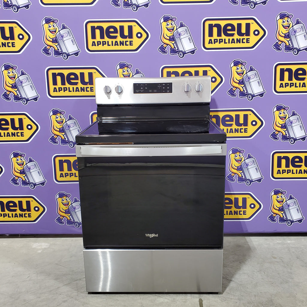 Pictures of Whirlpool 5.3 cu. ft. Electric Range with 5 Burner Elements and Frozen Bake Technology in Stainless Steel 05CR74 - WFE525S0JS - Scratch & Dent (Minor) - Neu Appliance Outlet - Discount Appliance Outlet in Austin, Tx