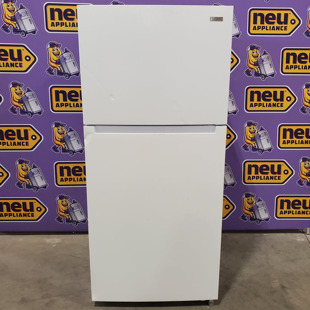 Pictures of Vissani 18.1 cu. ft. Top Freezer Refrigerator with Adjustable Glass Shelving in White, Garage Ready 25139SD786 - MDTF18WHR5 - Scratch & Dent (Moderate) - Neu Appliance Outlet - Discount Appliance Outlet in Austin, Tx