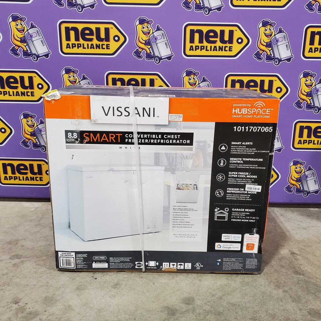 Vissani 8.8 cu. ft. Manual Defrost Convertible Garage Ready Chest Freezer in White, Powered by Hubspace 25135SD645 - MDCF9WH - New in Box