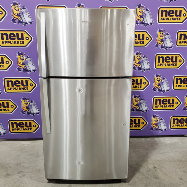 Whirlpool 21.3-cu ft Top-Freezer Refrigerator Monochromatic Stainless Steel 7SD683 - WRT511SZDM - Scratch and Dent (Minor)