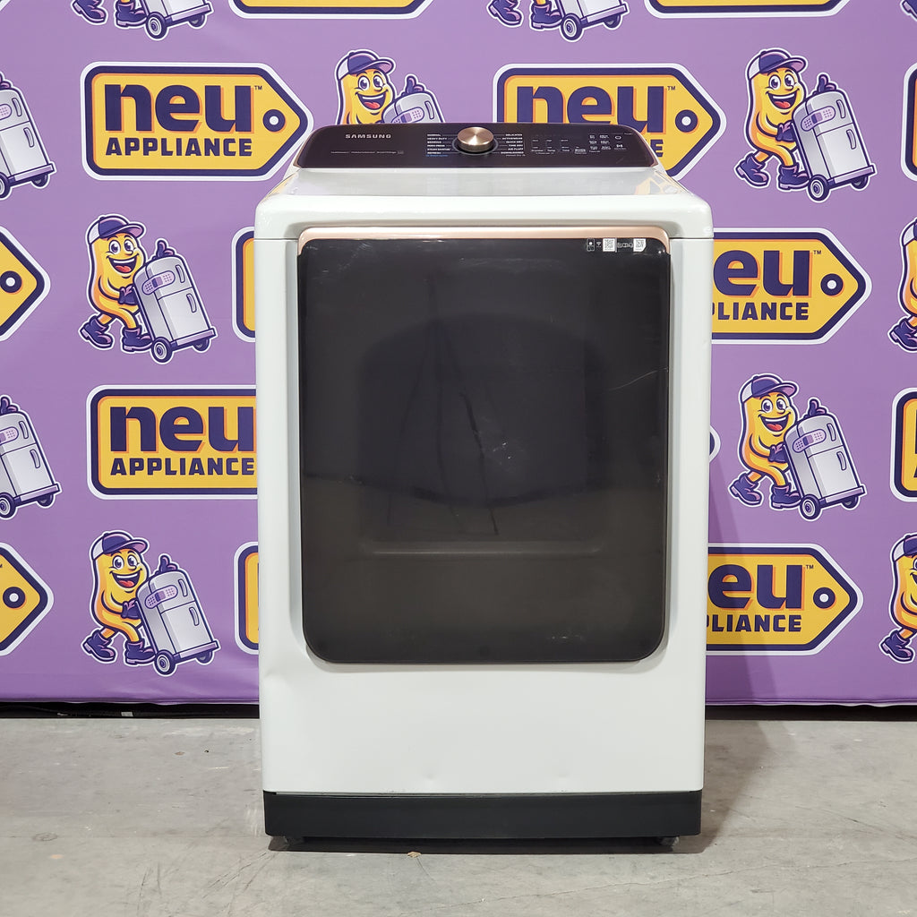 Pictures of Samsung Extra Large Steam Cycle Vented Electric Dryer Energy Star Certified in Ivory 1CR02123 - DVE55A7300E - Scratch & Dent (Moderate) - Neu Appliance Outlet - Discount Appliance Outlet in Austin, Tx