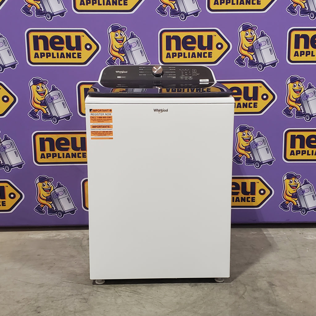 Pictures of Whirlpool 5.2–5.3 Cu. Ft. Top Load Washer in White with Removable Agitator WTW6157PW - Open Box and Whirlpool Top Load Electric Moisture Sensing 7.0 Cu. Ft. Dryer with Steam 16073 - WED5050LW - Open Box - Neu Appliance Outlet - Discount Appliance Outlet in Austin, Tx