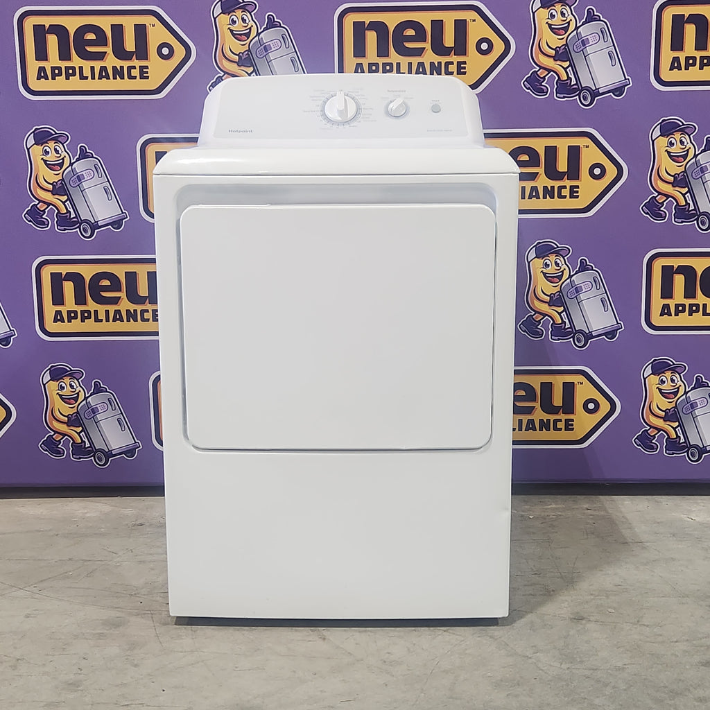 Pictures of Hotpoint White 3.8 Cu. Ft. Washer with Stainless Steel Basket HTW240ASKWS and Hotpoint White Electric 6.2 Cu. Ft. Dryer With Upfront Lint Filter HTX24EASKWS - Certified Refurbished - Neu Appliance Outlet - Discount Appliance Outlet in Austin, Tx