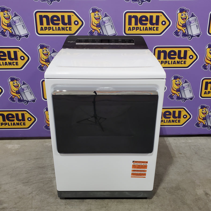 Whirlpool Top Load 4.7 Cu. Ft. Washer with 2-in-1 Removable Agitator in White WTW5057LW - Open Box and Whirlpool 7.4 cu. ft. White Electric Dryer with Steam and Advanced Moisture Sensing Technology, ENERGY STAR 16263 - WED8127LW - Scratch & Dent (Minor)