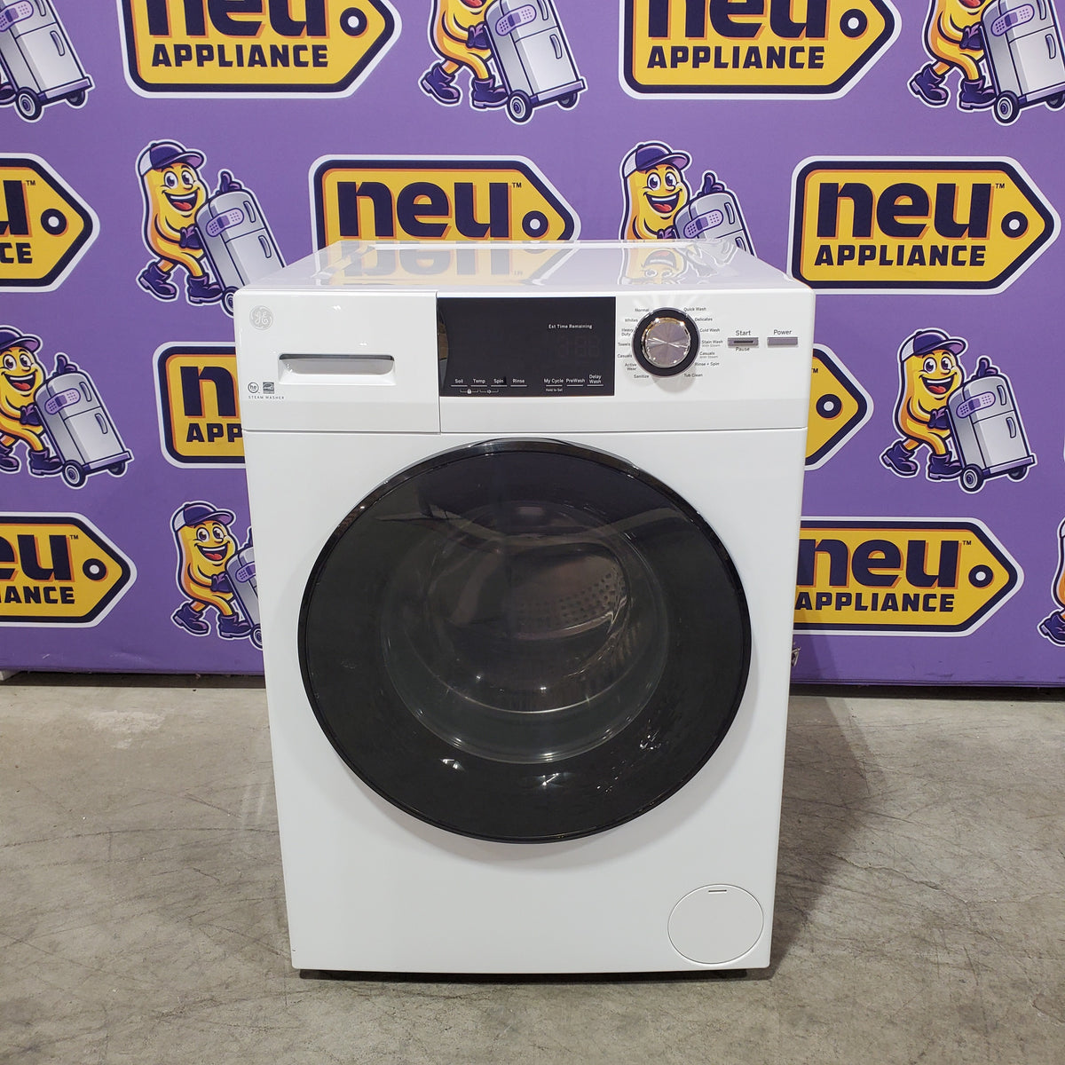 GE ENERGY STAR 2.4 cu. ft. Front Load Steam Washing Machine with 1400 RPM Spin Speed 31133SD147 - GFW148SSMWW - Scratch & Dent (Minor)