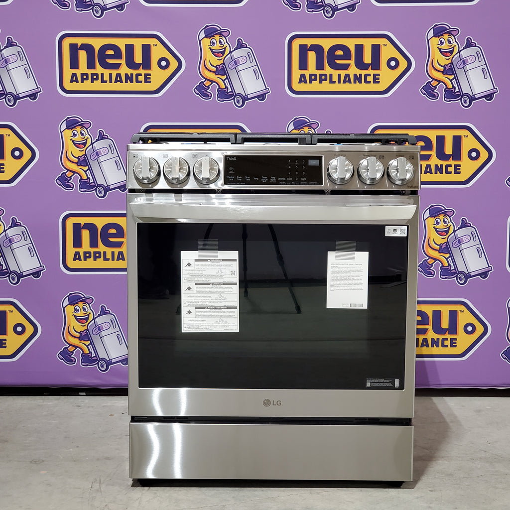 Pictures of LG 6.3 cu ft. Smart wi-fi Enabled ProBake Convection® InstaView® Gas Slide-In Range with Air Fry in Print Proof Stainless Steel - 3SD695 - LSGL6335F - Open Box - Neu Appliance Outlet - Discount Appliance Outlet in Austin, Tx