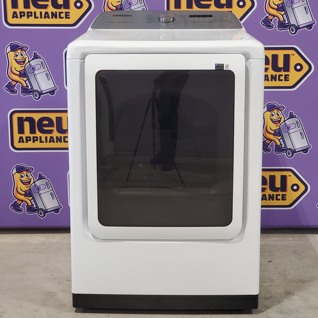 Pictures of Samsung White Smart Electric 7.4 Cu. Ft. Dryer with Sensor Dry and Steam Sanitize+ DVE52A5500W - Open Box - Neu Appliance Outlet - Discount Appliance Outlet in Austin, Tx