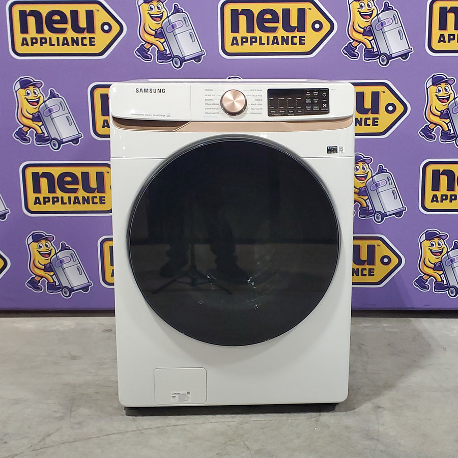 Samsung Extra Large Capacity 5.0 cu. ft. Smart Front Load Washer in Ivory with Super Speed Wash and Steam Wi-Fi Connectivity 3SD726 - WF50BG8300AE - Open Box