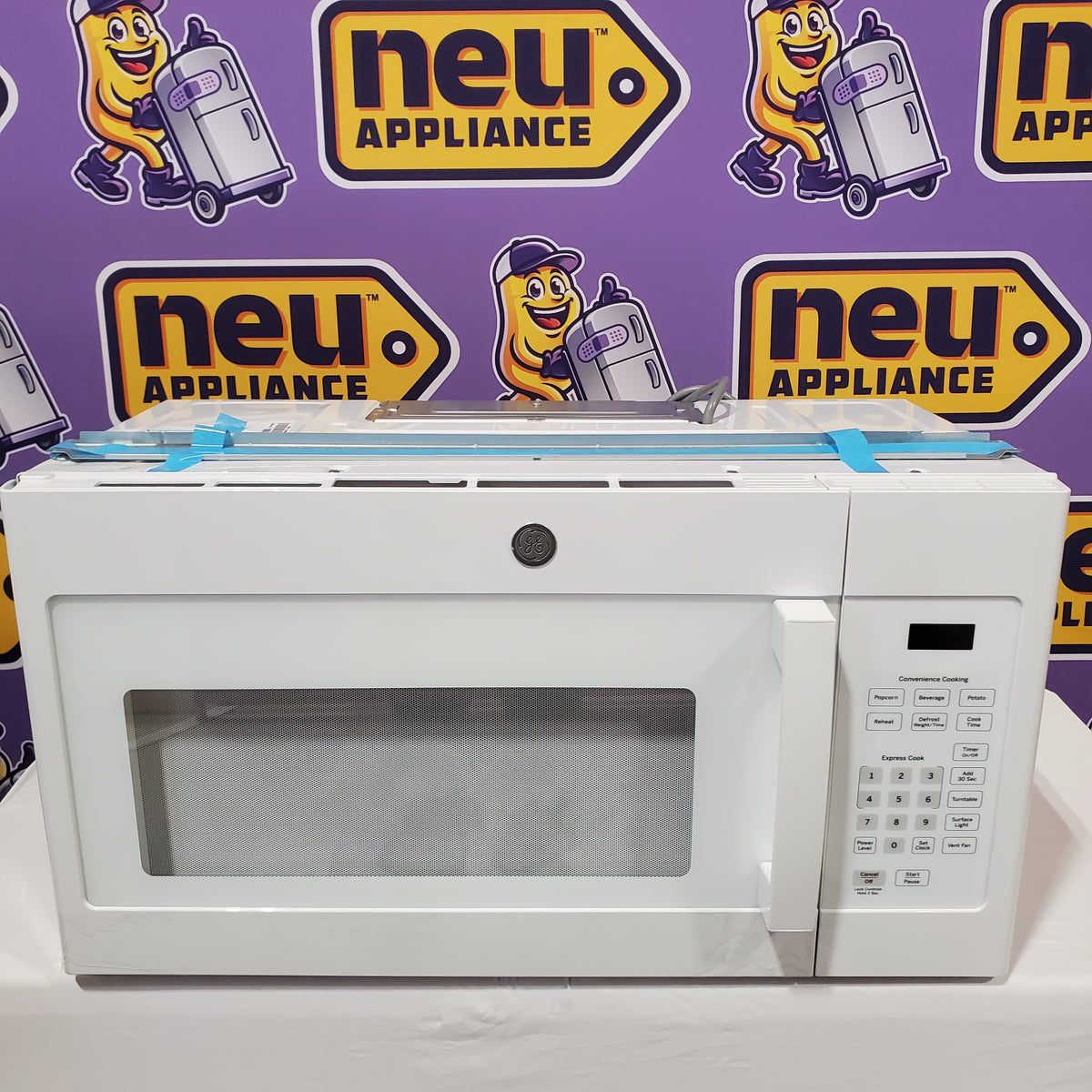 GE 1.6 cu. ft. Over the Range Microwave in White with 13.5 inch Defrost Options JVM3160DFWW - Scratch & Dent (Minor)