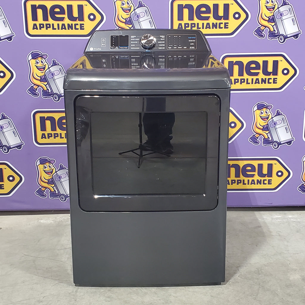 Pictures of GE Profile 5.4 cu. ft. Top Load Washing Machine with FlexDispense PTW700BPTDG - New in Box and GE Profile 7.4 cu. ft. Gas Dryer with Steam 16134 - PTD70EBPTDG - Open Box - Neu Appliance Outlet - Discount Appliance Outlet in Austin, Tx