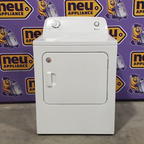 Amana 6.5 Cu. Ft. Electric Dryer with Wrinkle Shield Option and Automatic Dryness Control in White 1CR05061 - NED4655EW - Certified Refurbished