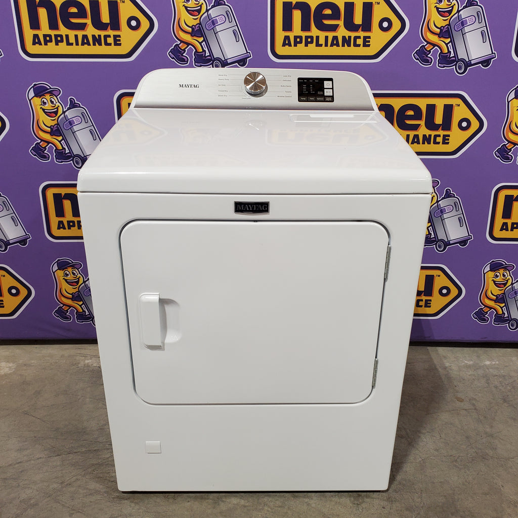 Pictures of Maytag Top Load 4.8 cu ft Washer with Deep Fill and Slow-Close Glass Lid MVW6200KW - Scratch & Dent (Moderate) and Maytag 7.0 cu. ft Top Load Gas Dryer with Moisture Sensing 16222 - MGD6200KW - Scratch and Dent (Major) - Neu Appliance Outlet - Discount Appliance Outlet in Austin, Tx