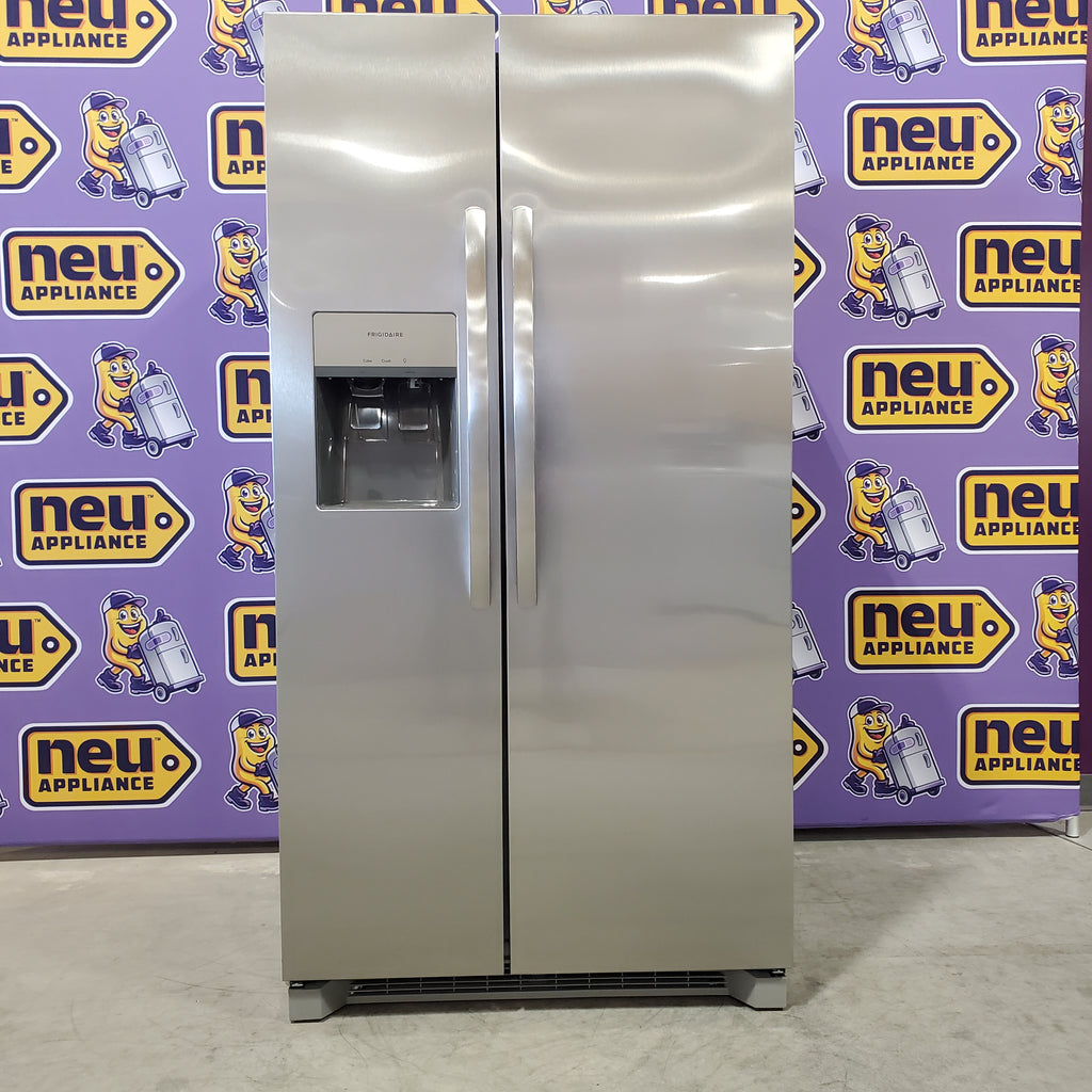 Pictures of Frigidaire Stainless Steel Standard Depth 25.6 Cu. Ft. Side by Side 36" Refrigerator with a EvenTemp Cooling System FRSS26L3AF - Open Box - Neu Appliance Outlet - Discount Appliance Outlet in Austin, Tx