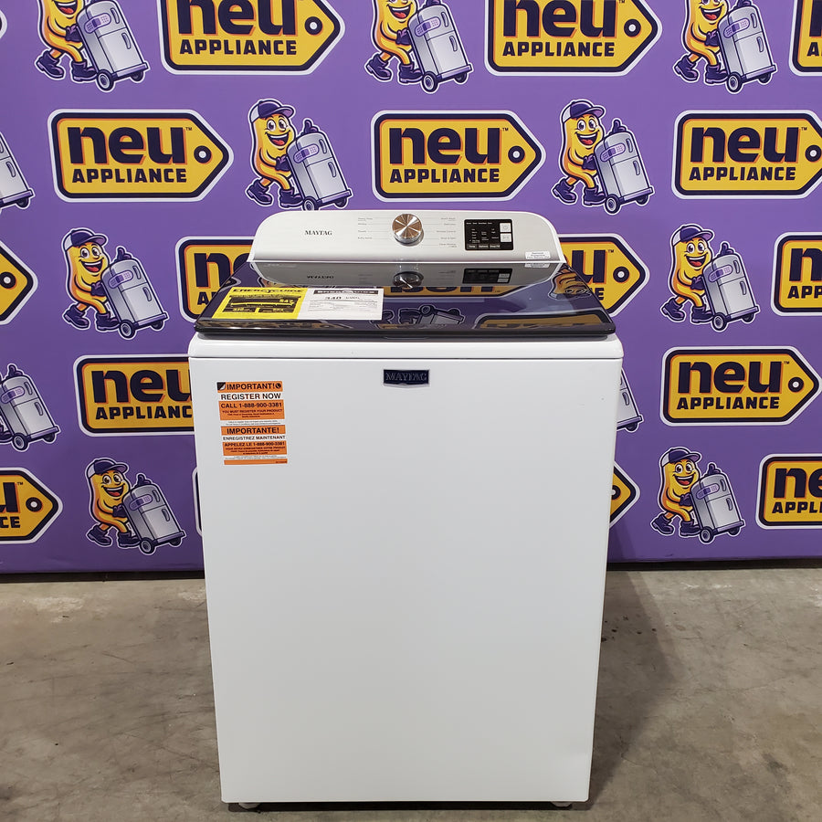 Maytag Top Load 4.8 cu ft Washer with Deep Fill and Slow-Close Glass Lid MVW6200KW - Scratch & Dent (Moderate) and Maytag 7.0 cu. ft Top Load Gas Dryer with Moisture Sensing 16199 - MGD6200KW - Scratch and Dent (Moderate)