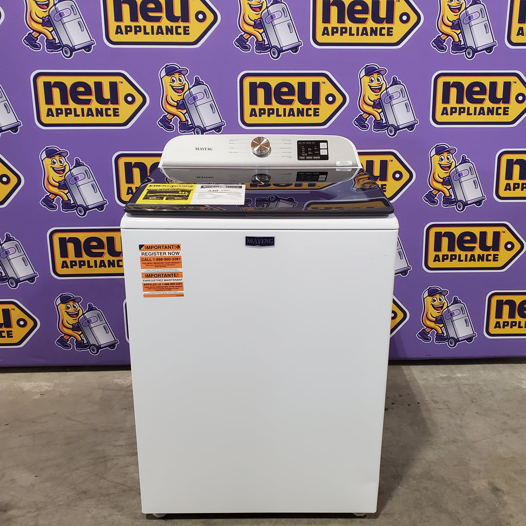 Pictures of Maytag Top Load 4.8 cu ft Washer with Deep Fill and Slow-Close Glass Lid MVW6200KW - Scratch & Dent (Moderate) and Maytag 7.0 cu. ft Top Load Gas Dryer with Moisture Sensing 16199 - MGD6200KW - Scratch and Dent (Moderate) - Neu Appliance Outlet - Discount Appliance Outlet in Austin, Tx
