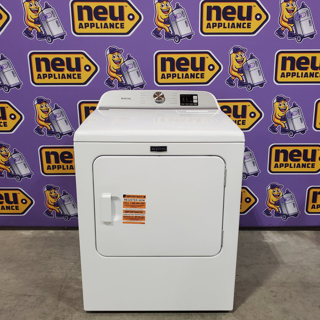 Pictures of Maytag Top Load 4.8 cu ft Washer with Deep Fill and Slow-Close Glass Lid MVW6200KW - Scratch & Dent (Minor) and Maytag 7.0 cu ft Electric Dryer with Moisture Sensing and Quick Dry Cycle 16164 - MED6200KW - Open Box - Neu Appliance Outlet - Discount Appliance Outlet in Austin, Tx
