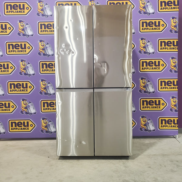 Counter Depth Fingerprint Resistant Stainless Steel ENERGY STAR Samsung 22.8 cu. ft. 4 Door Flex Refrigerator with Beverage Center - Scratch & Dent - Major