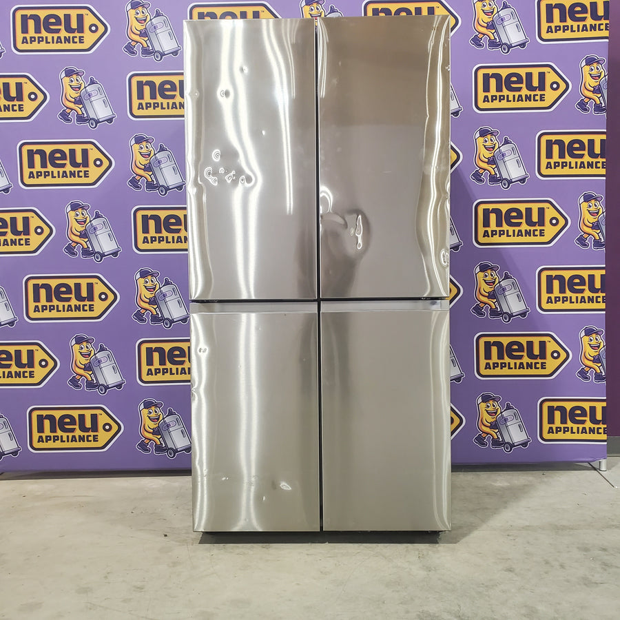 Counter Depth Fingerprint Resistant Stainless Steel ENERGY STAR Samsung 22.8 cu. ft. 4 Door Flex Refrigerator with Beverage Center - Scratch & Dent - Major
