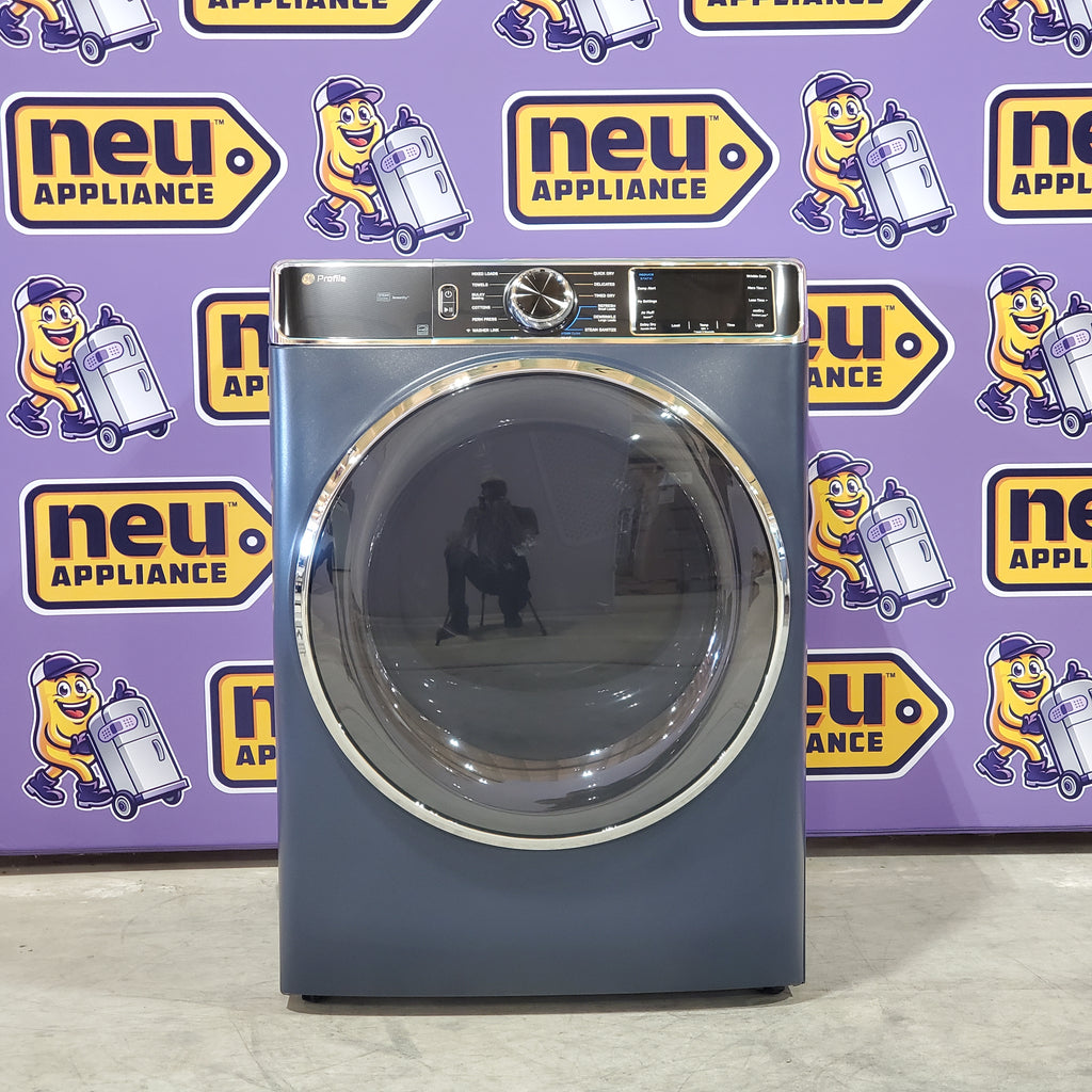Pictures of GE Profile 5.3 cu. ft. Smart Front Load Washer with Microban Technology PFW870SPVRS - Open Box and GE Profile Smart Front Load Electric 7.8 Cu. Ft. Capacity Dryer with Steam and Sanitize Cycle 16133 - PFD87ESPVRS - New in Box - Neu Appliance Outlet - Discount Appliance Outlet in Austin, Tx