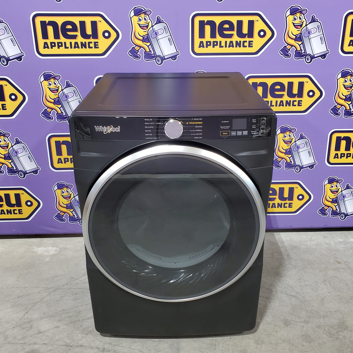 Whirlpool 7.4-cu ft Stackable Vented Gas Dryer with Steam Cycle in Volcano Black 31134SD185 - WGD6720RU - Open Box