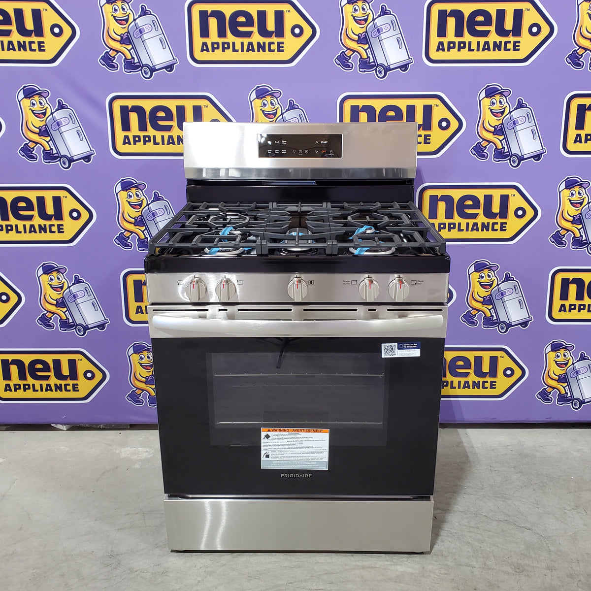 Frigidaire 5 Burner Freestanding Gas Range in Stainless Steel with Quick Boil and Steam Clean 20531SD499 - FCRG3062AS - Scratch & Dent (Minor)