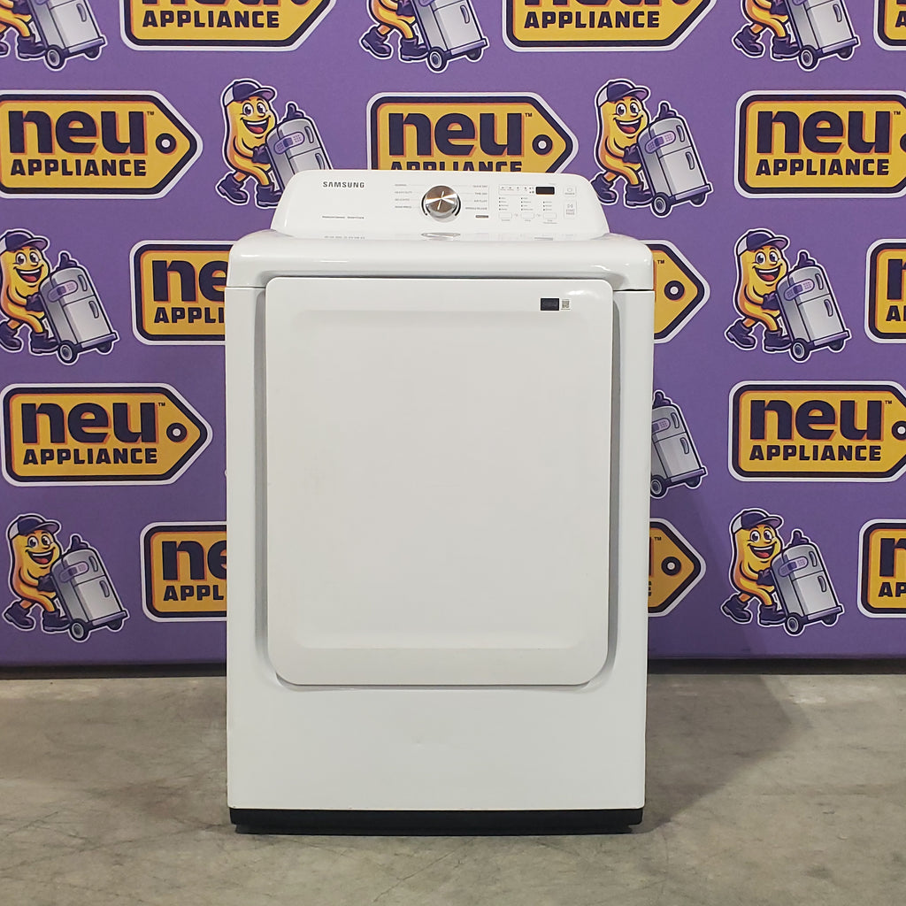 Pictures of Samsung 4.5 cu. ft. Top Load Washer with Vibration Reduction Technology+ in White WA45T3200AW - Certified Refurbished and Samsung 7.2 cu. ft. Electric Dryer with Sensor Dry in White DVE45T3200W - Certified Refurbished - Neu Appliance Outlet - Discount Appliance Outlet in Austin, Tx
