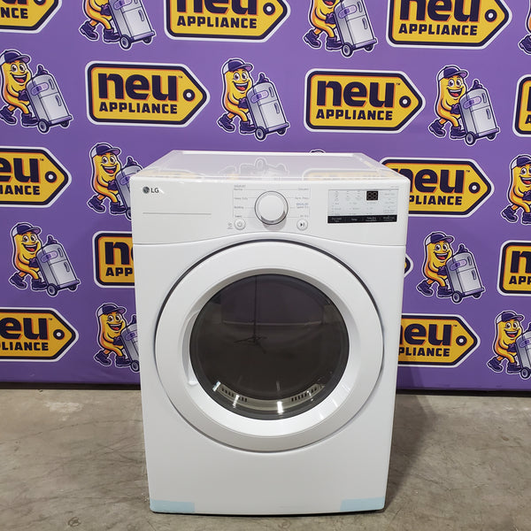 LG 7.4 cu. ft. ENERGY STAR Electric Vented Dryer with Sensor Dry and SmartThinQ Technology 22231SD284 - DLE3400W - Scratch & Dent (Minor)