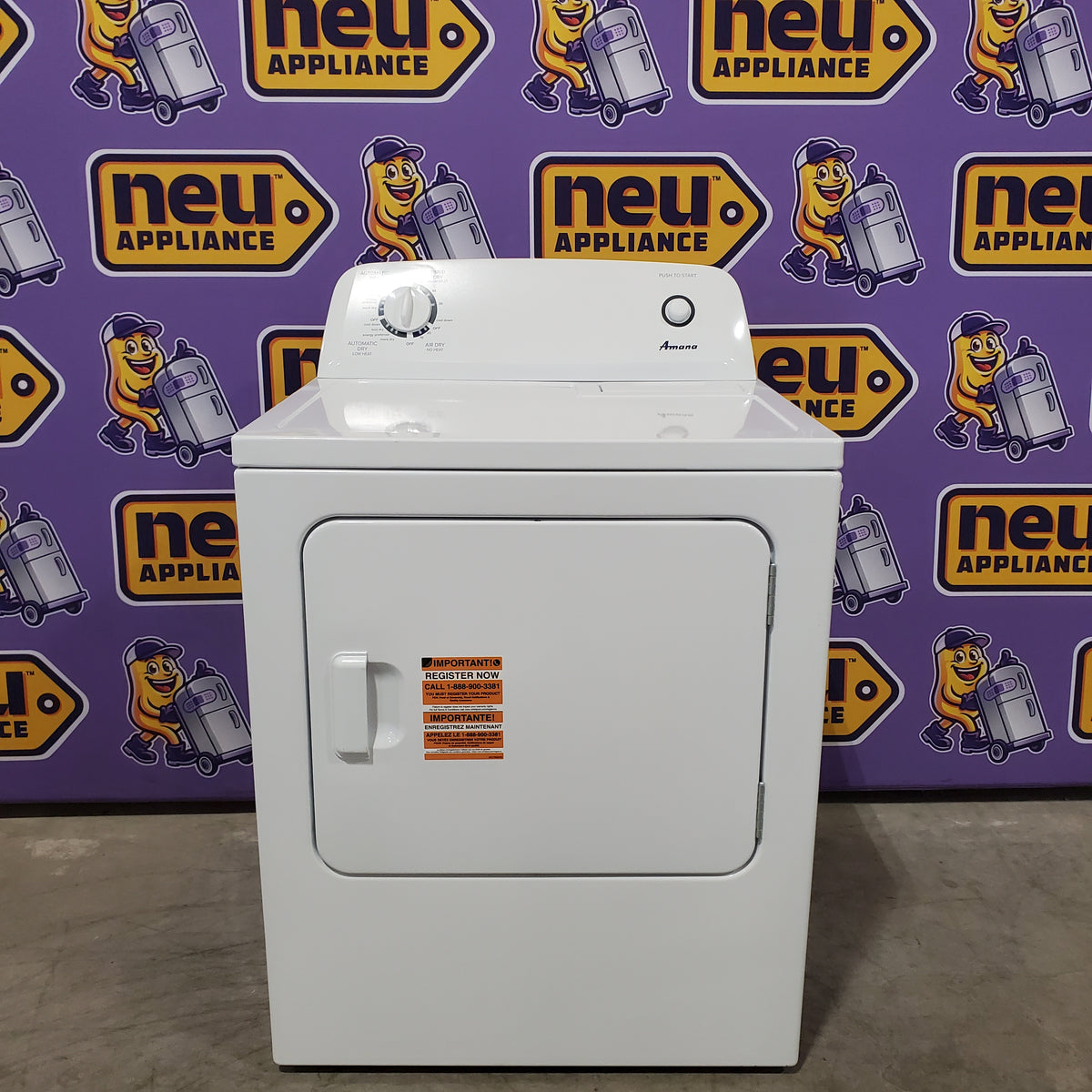 Amana 6.5 Cu. Ft. Electric Dryer with Wrinkle Shield Option and Automatic Dryness Control in White 22137SD373 - NED4655EW - Open Box