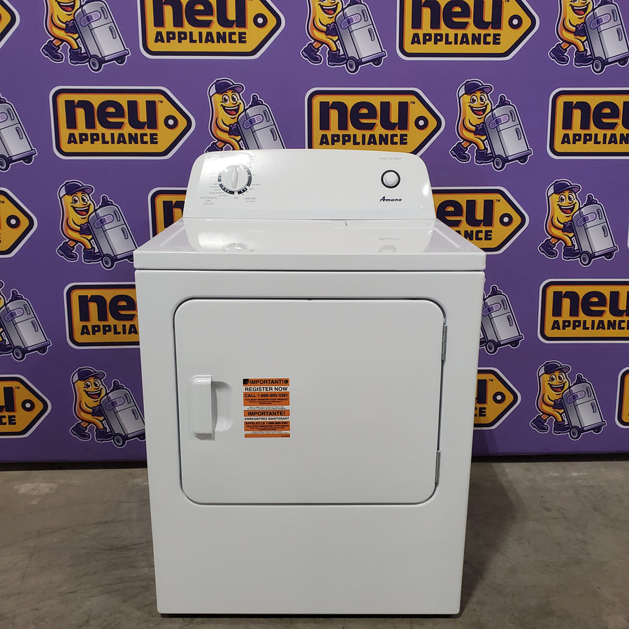 Amana 6.5 Cu. Ft. Electric Dryer with Wrinkle Shield Option and Automatic Dryness Control in White 22137SD373 - NED4655EW - Open Box