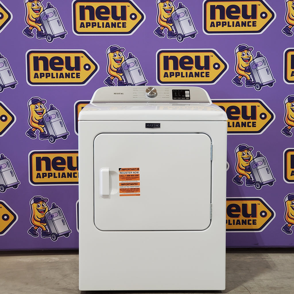 Pictures of Maytag 4.7 cu. ft. Smart Top Load Washing Machine with Extra Power Button and Deep Fill Option MVW6230HW - Open Box and Maytag 7.0 cu. ft. Electric Dryer with Moisture Sensing and Quick Dry Cycle 15029 - MED6200KW - Scratch & Dent (Minor) - Neu Appliance Outlet - Discount Appliance Outlet in Austin, Tx