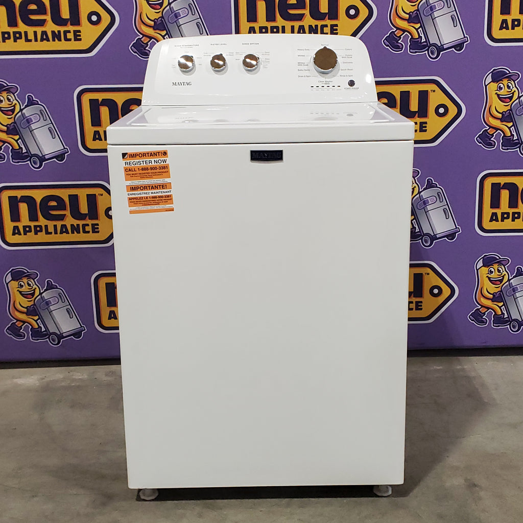 Pictures of Maytag Top Load 3.8 cu. ft. Washer with Deep Fill and Quick Wash Cycle MVW4005SW - Open Box and Maytag Top Load Electric Wrinkle Prevent 7.0 cu. ft. Dryer with Auto Dry 16128 - MED4005SW - Open Box - Neu Appliance Outlet - Discount Appliance Outlet in Austin, Tx