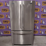 Maytag 25.2-cu ft French Door Refrigerator with Ice Maker in Fingerprint Resistant Stainless Steel MFF2558FEZ - Scratch & Dent (Moderate)
