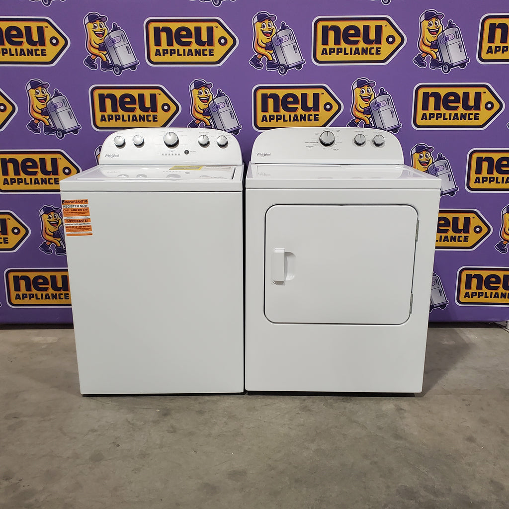 Pictures of Whirlpool Top Load 3.5 Cu. Ft. Washer with Deep Water Wash Option WTW4816FW - Open Box and Whirlpool Vented 7.0 Cu. Ft. Electric Dryer 16123 - WED4815EW - Open Box - Neu Appliance Outlet - Discount Appliance Outlet in Austin, Tx